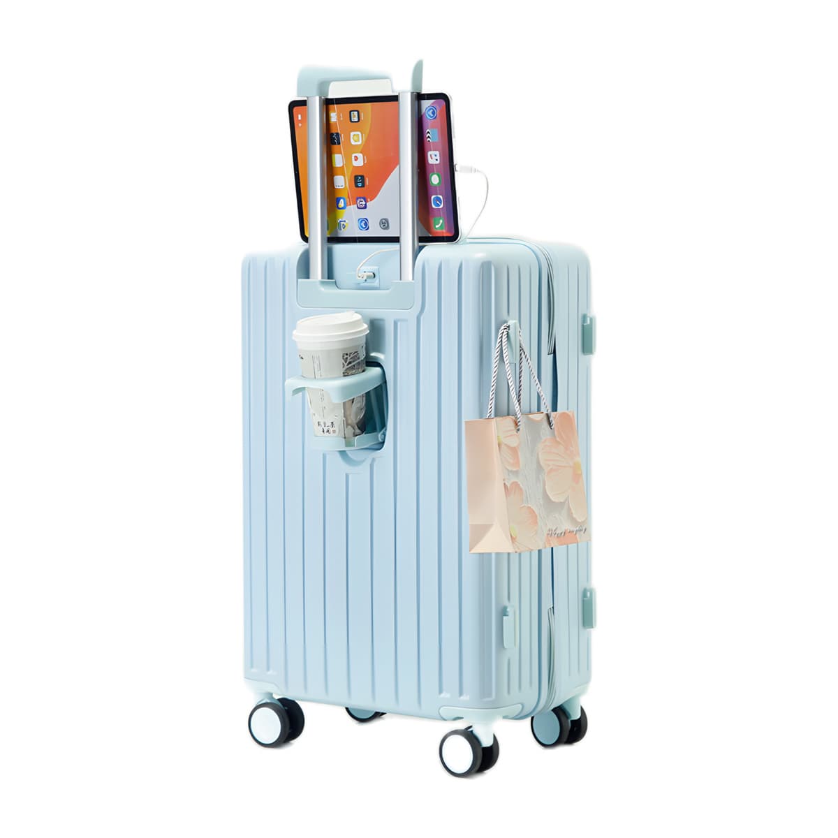 Camel Mountain Alicante 20 inch Carry-On Suitcase with Cup Holder and USB Port