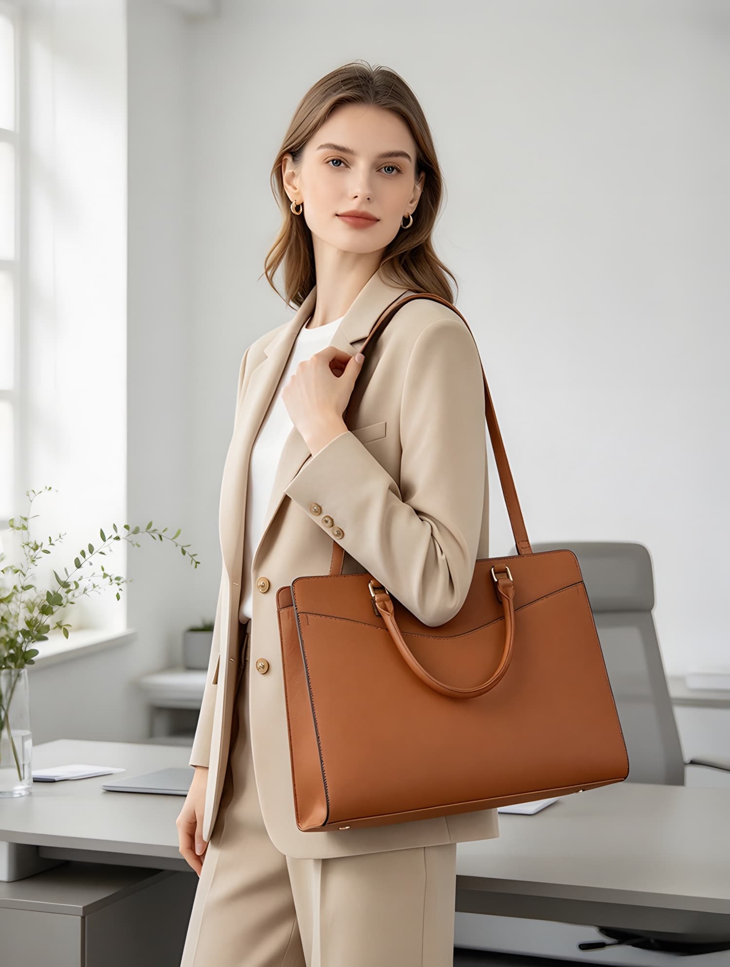 Bordeaux Women's 15" Laptop Work Bag, Saffiano Synthetic Leather, photo 17