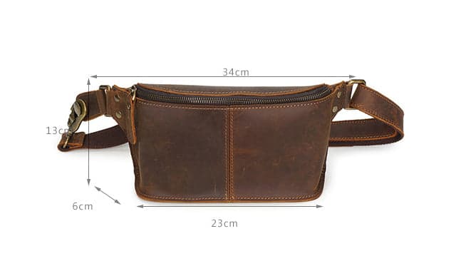Blitz Platinum Crazy Horse Leather Waist Pouch, photo 12