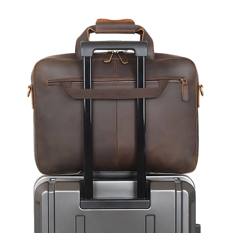 Xenthos Supreme 18L Crazy Horse Leather Laptop Briefcase, photo 14