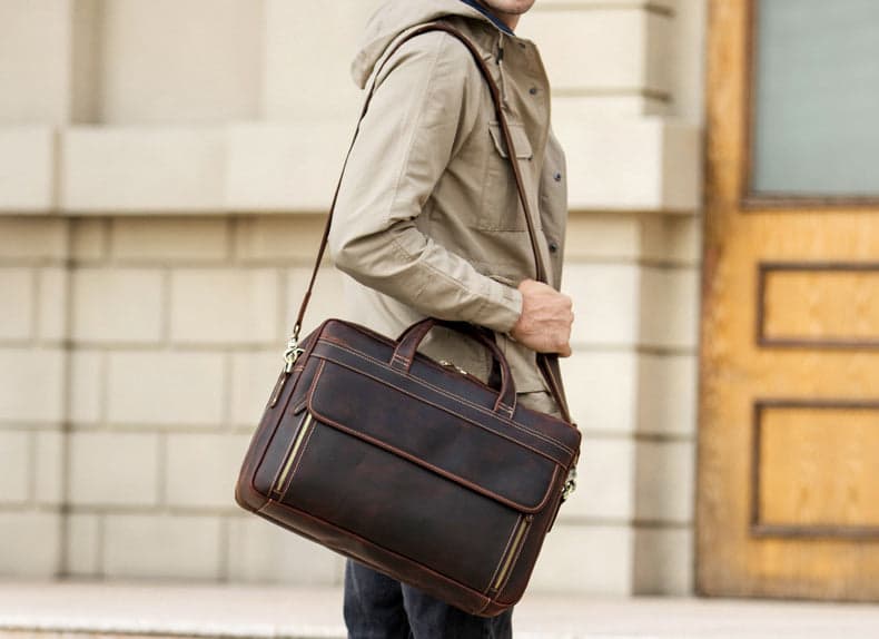 The Glide Pro 20L Genuine Leather Laptop Briefcase, 17", photo 17