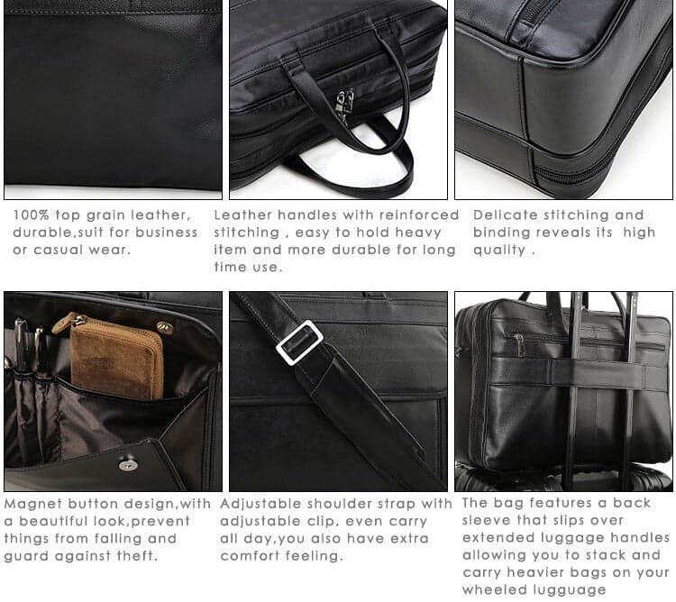 The Johnny Pro Genuine Leather Laptop Briefcase, up to 17", photo 7