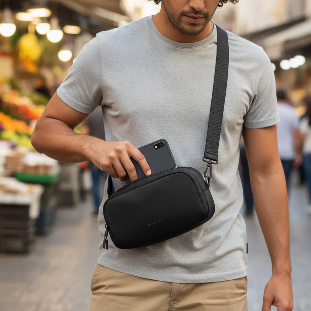 Cagliari Small Chest and Waist Bag with Anti-Theft Pocket, photo 6