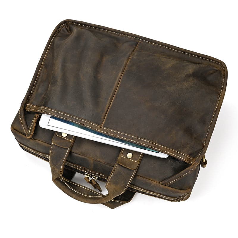 Meridian Prestige 10L Crazy Horse Leather Laptop Briefcase, photo 15