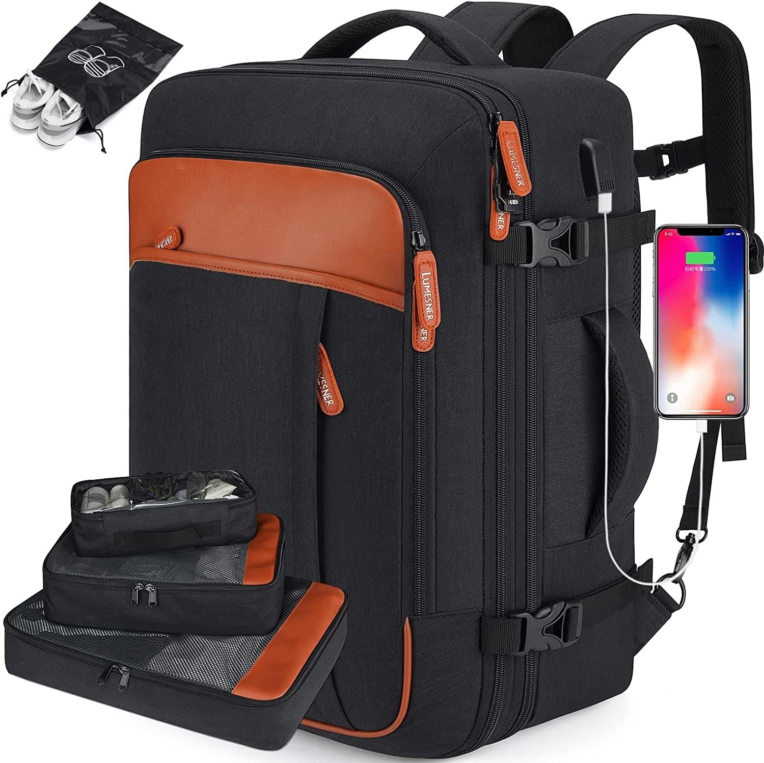 Solenor™ 40L Travel Backpack with Packing Cubes, photo 10