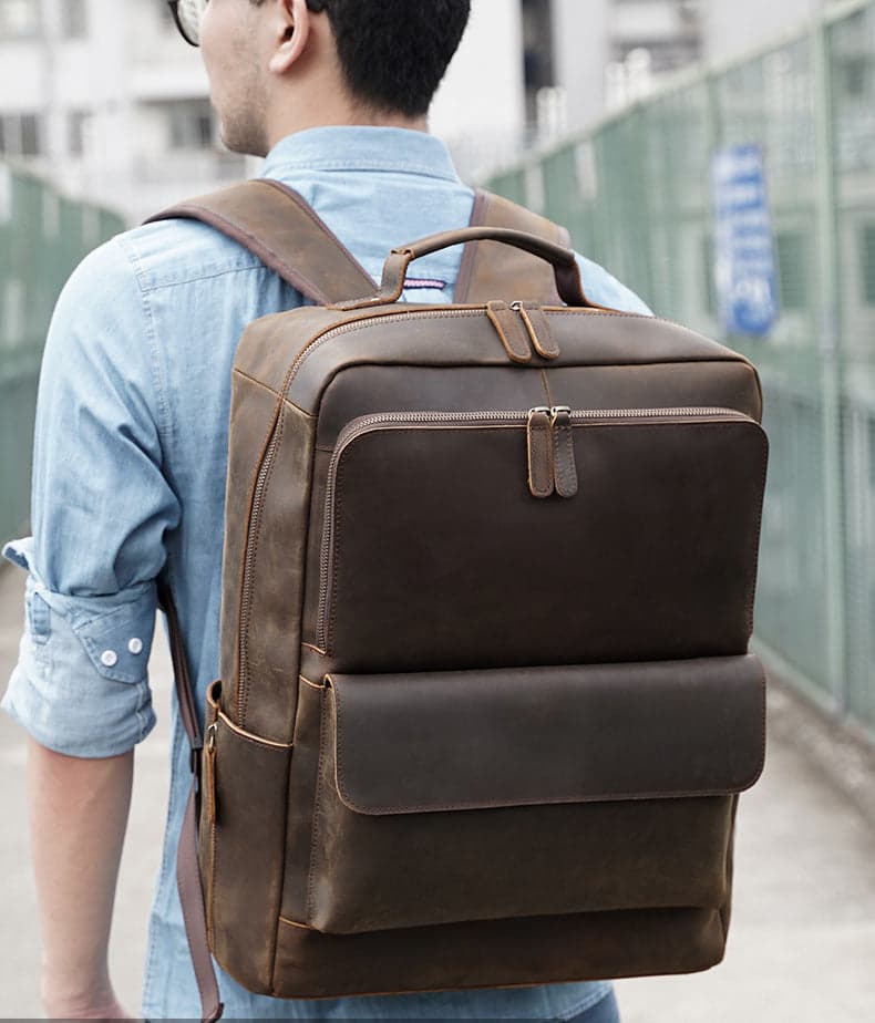 NomadTrak Platinum 34L Genuine Leather Laptop Backpack, photo 10