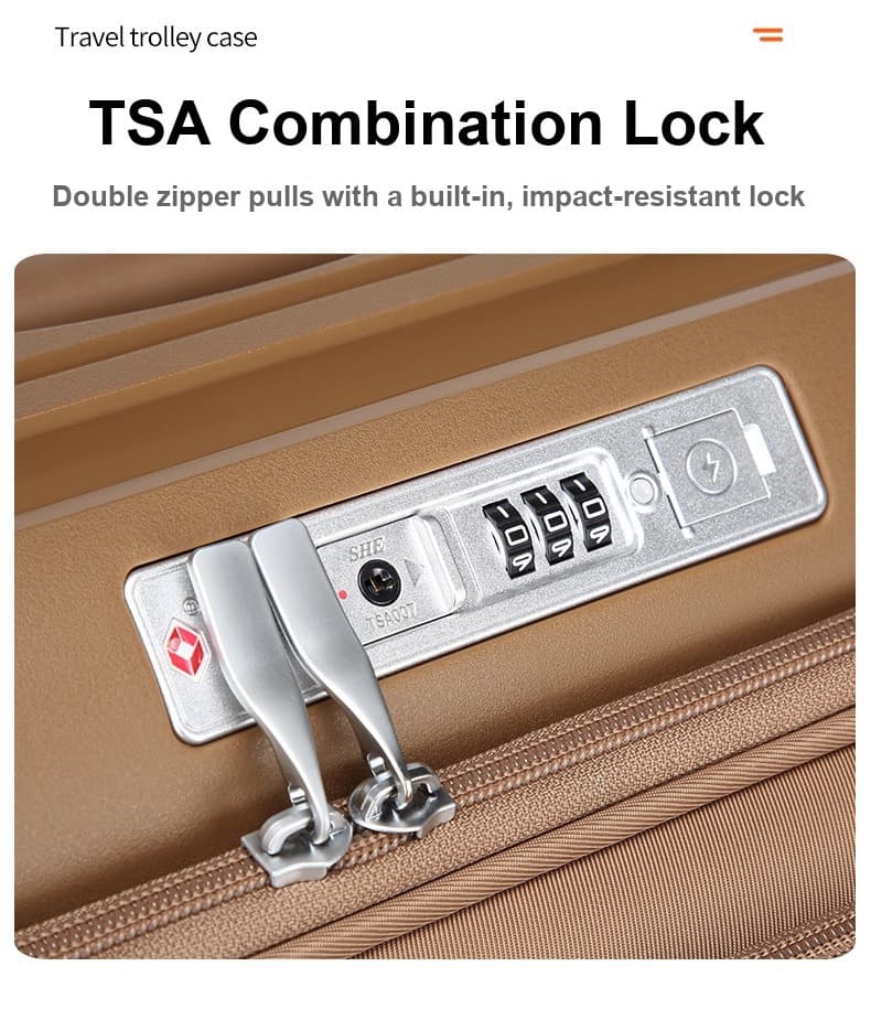 Camel Mountain Aura 24 inch Medium Suitcase with Front Opening, USB Port and TSA Lock, photo 14