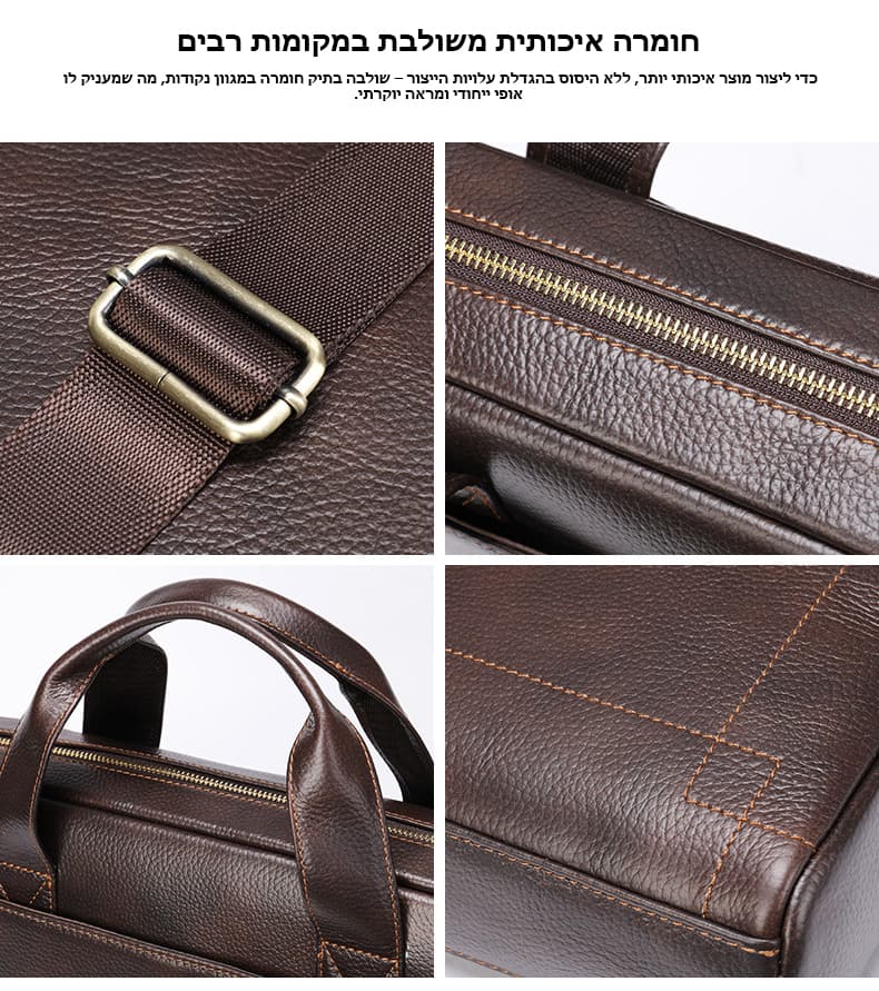 Quirvex™ Prestige 14" Genuine Leather Laptop Bag, photo 6