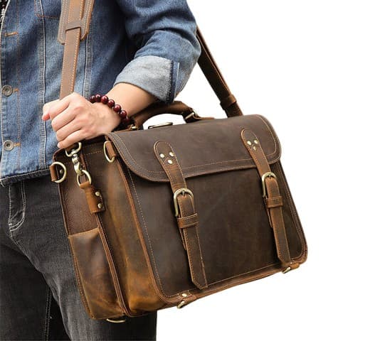 The Sunset Xtreme 35L Genuine Leather Laptop Briefcase