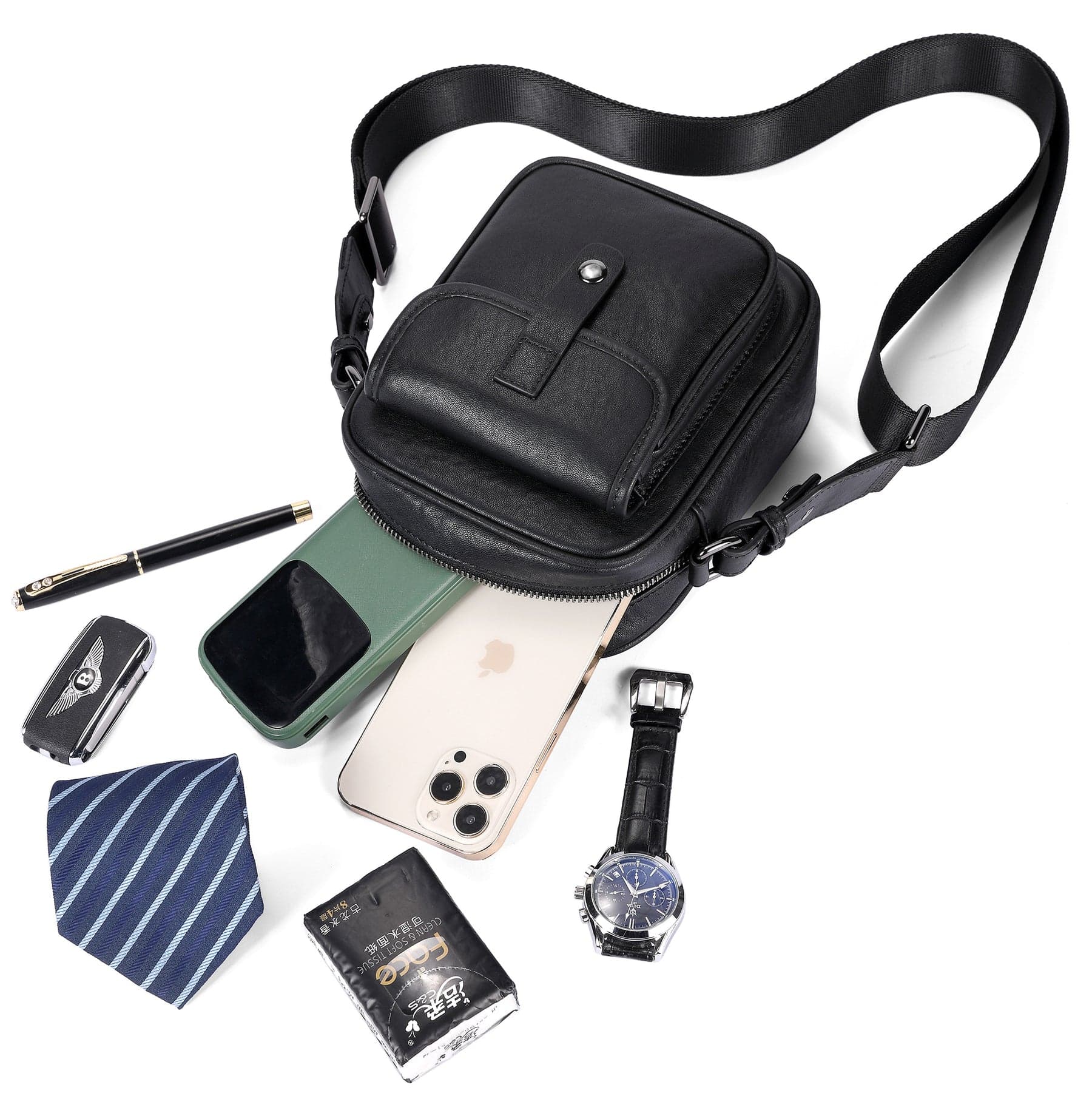 Ascend™ ProX Water-Resistant Leather Crossbody Bag, photo 7