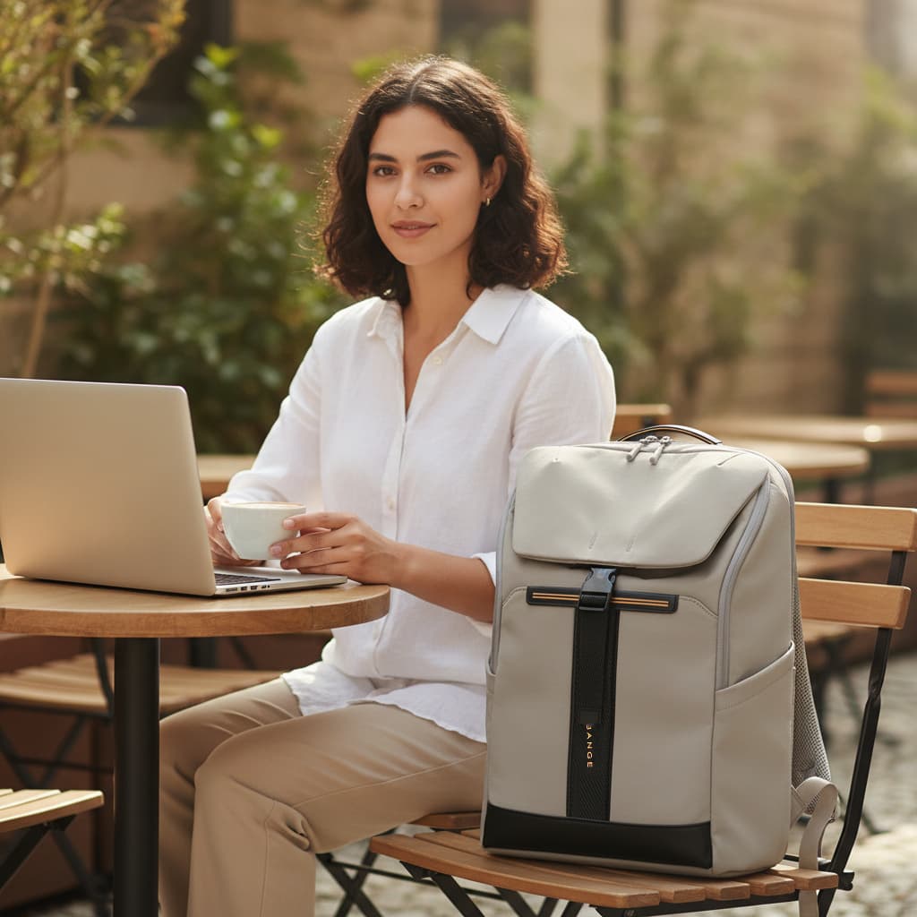 Brescia Flap-Top Laptop Backpack with Buckle, photo 5