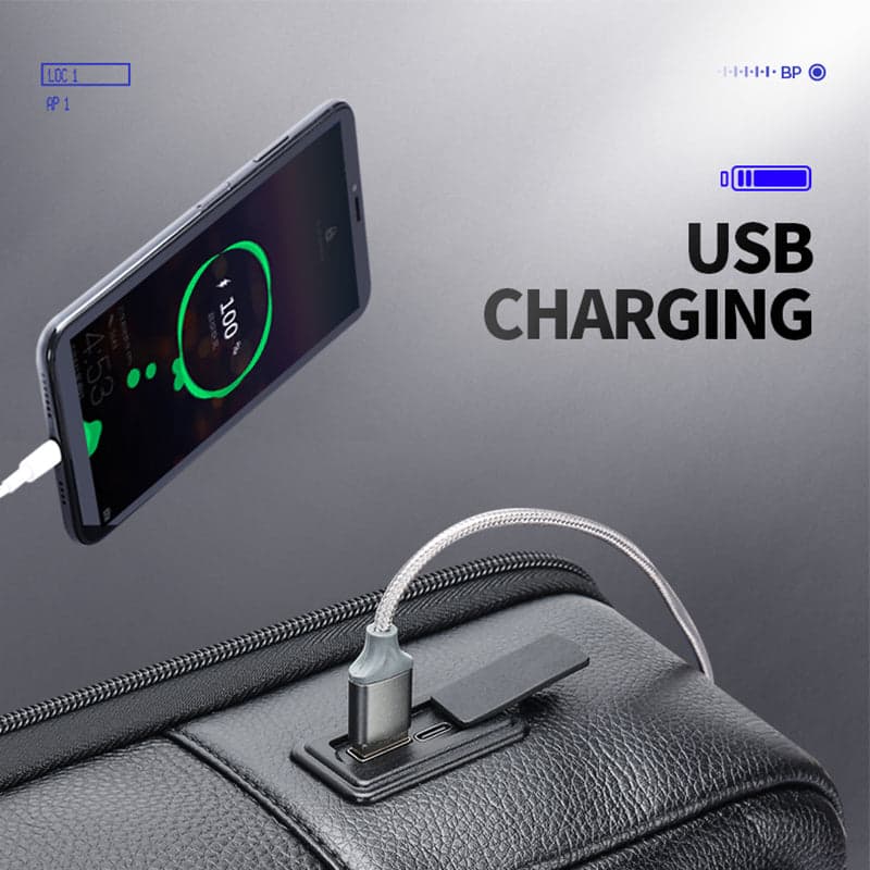 The Company™ Genuine Leather Laptop Backpack with USB Port, photo 5