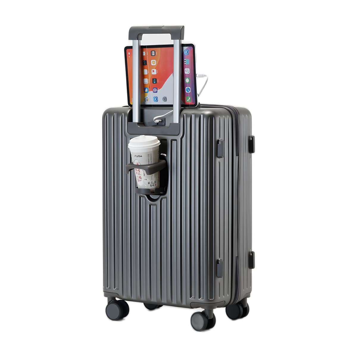 Camel Mountain Alicante 20 inch Carry-On Suitcase with Cup Holder and USB Port, photo 13
