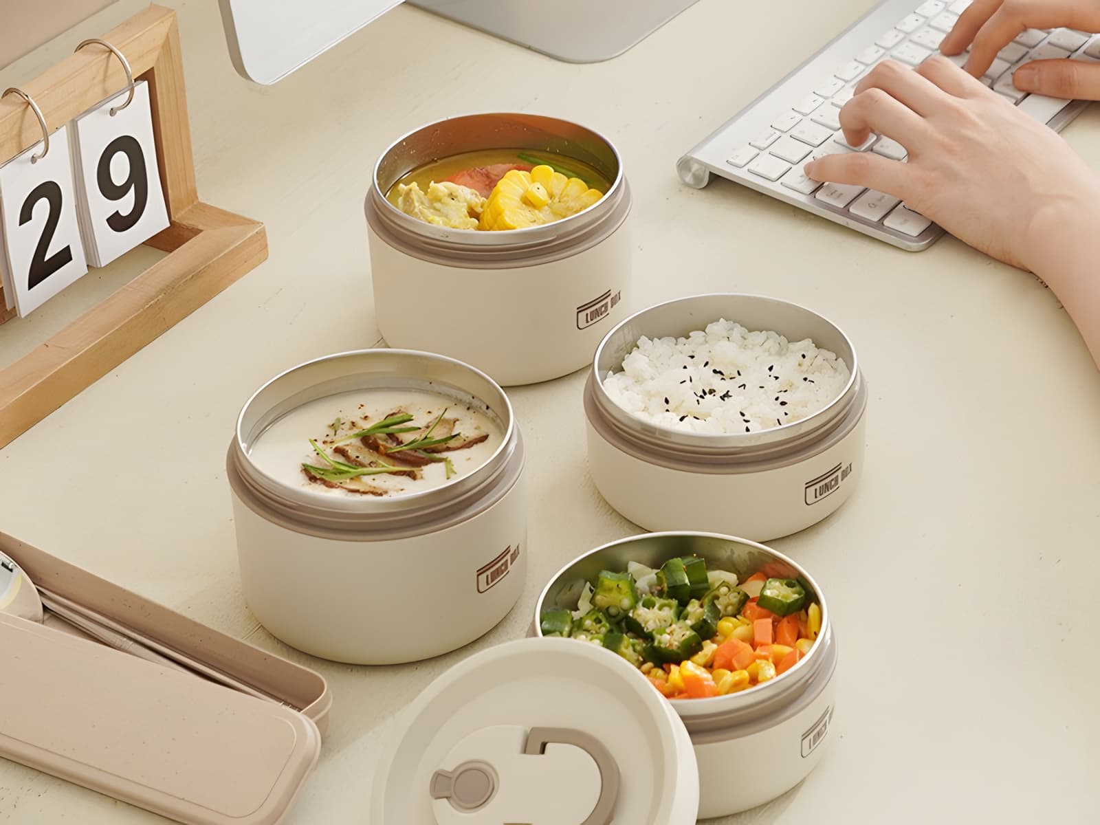 Lyon Insulated Stainless Steel Lunch Box Set with Thermal Bag, photo 19