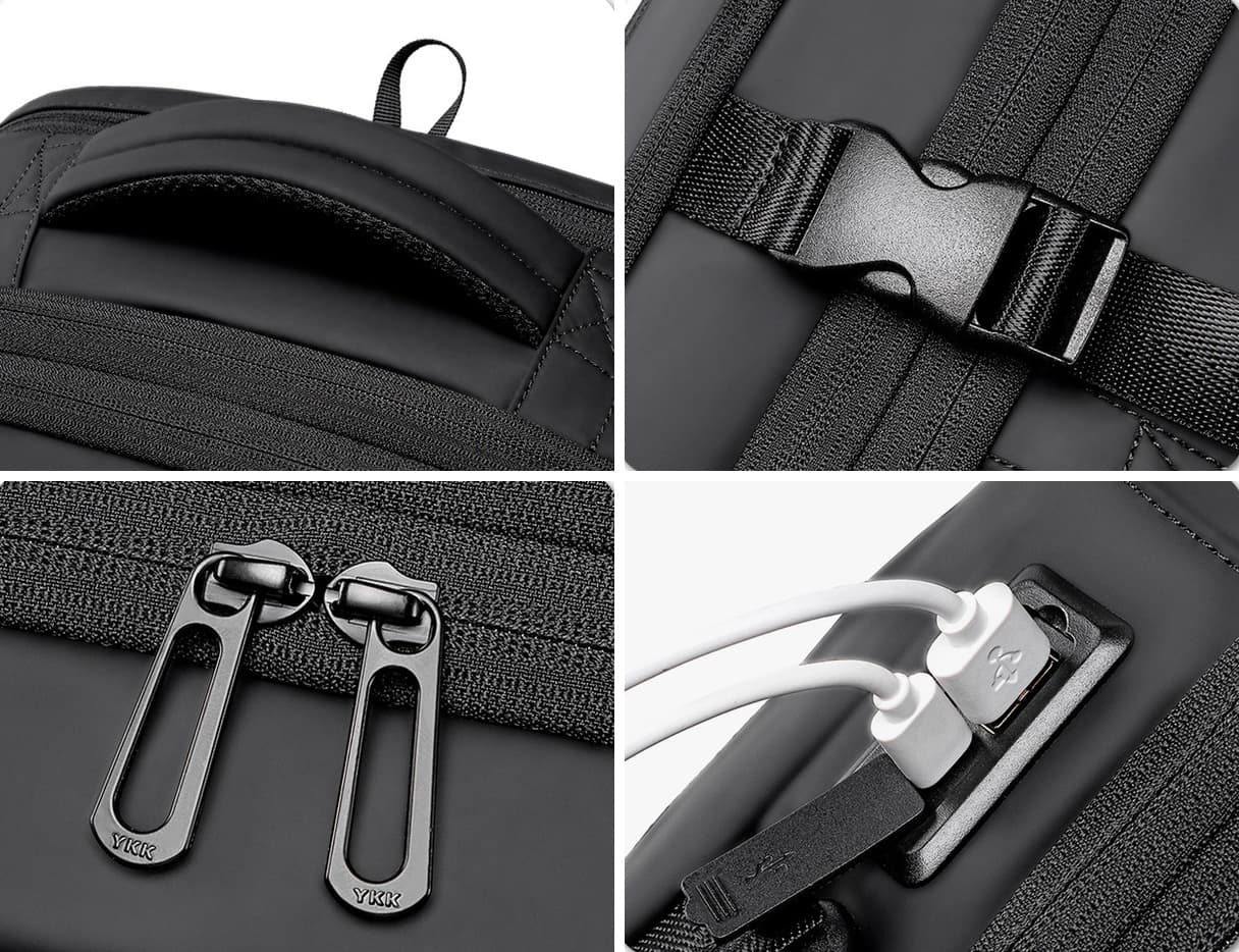 Messina Men's Expandable Business Backpack, 23 to 34 L, with USB Port, photo 10