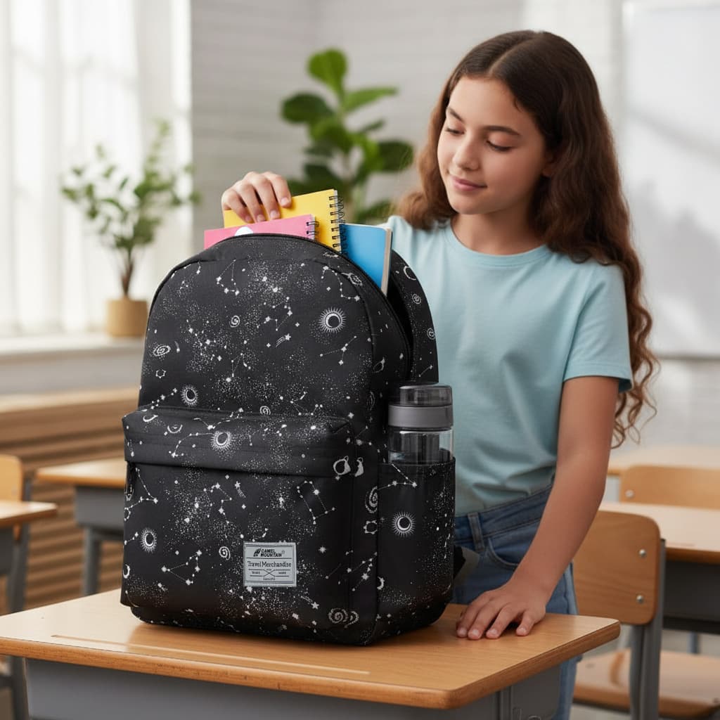 Camel Mountain Celeste Orthopedic School Backpack 35L, Printed Nylon, Laptop up to 16 inch, photo 6