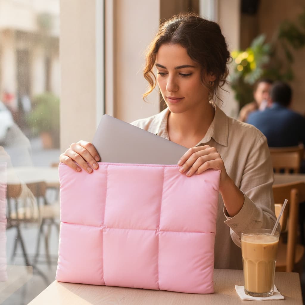 Bilbao Puffy Laptop Sleeve with Magnetic Closure, photo 5