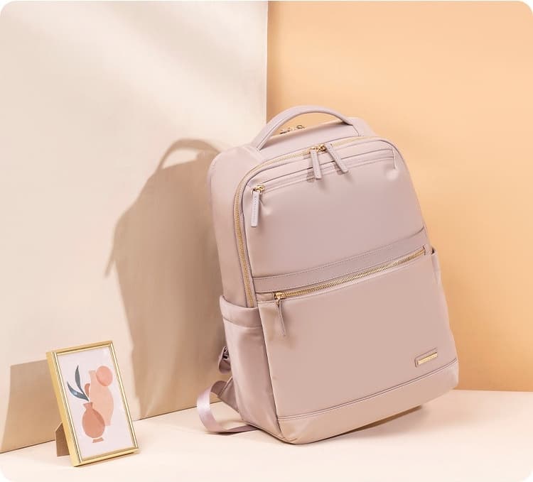 Elise Women's Laptop Backpack with Faux Leather Band, photo 5