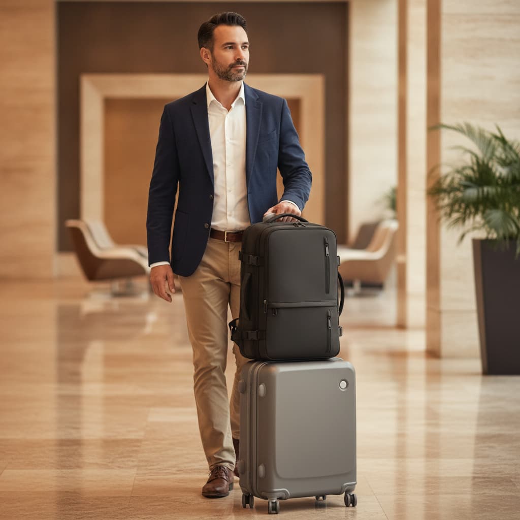 Messina Men's Expandable Business Backpack, 23 to 34 L, with USB Port, photo 4