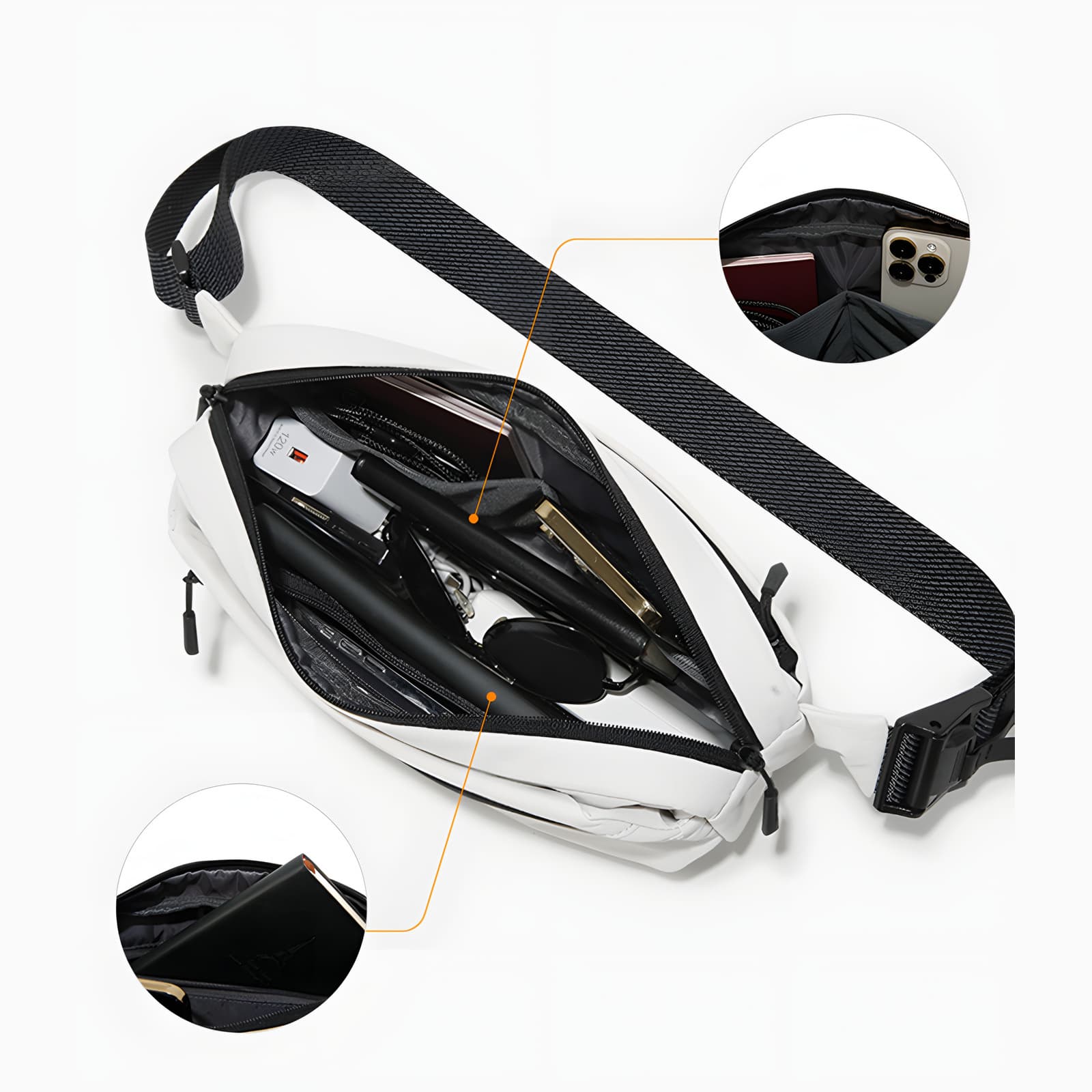 Arezzo Water-Repellent Chest Bag with Anti-Theft Pocket, photo 13