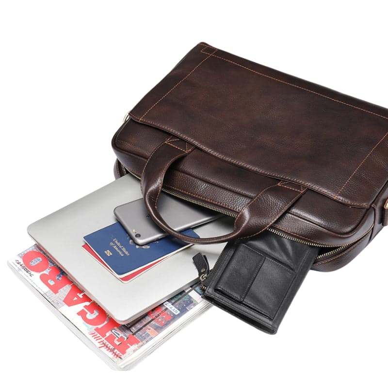 Quirvex™ Prestige 14" Genuine Leather Laptop Bag, photo 12