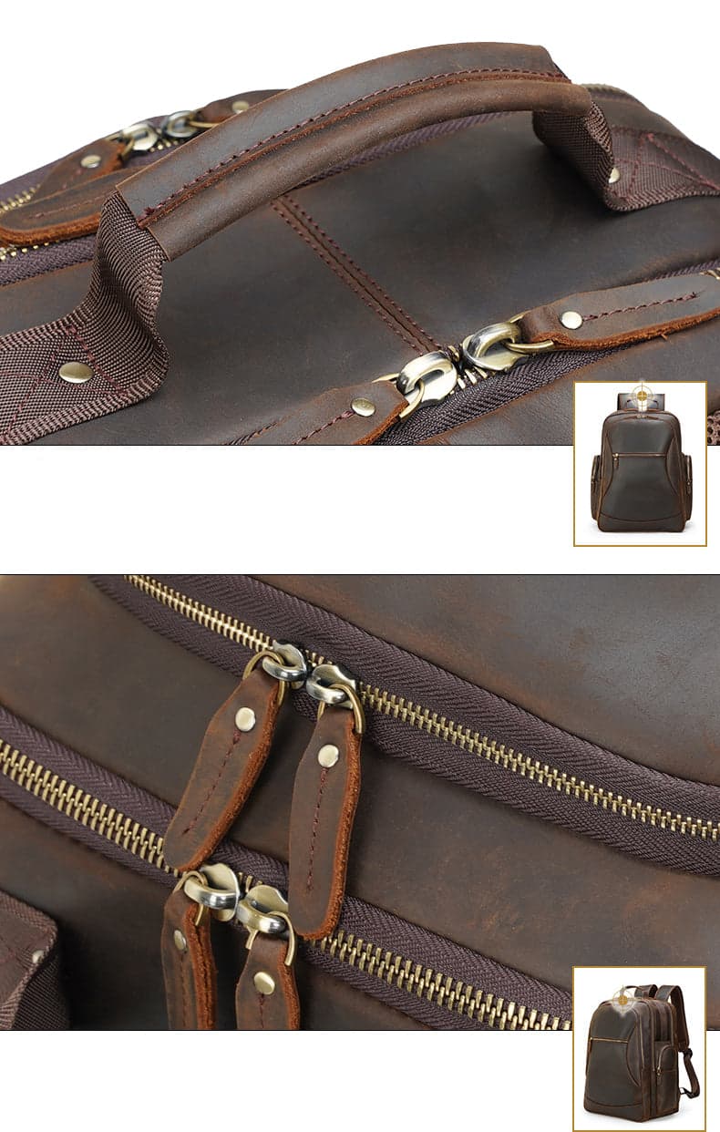 The Anchovie Pro 40L Genuine Leather Laptop Backpack, 17", photo 5