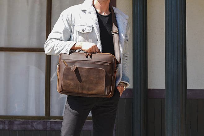 The Great Platinum 20L Genuine Leather Laptop Briefcase, 16", photo 2