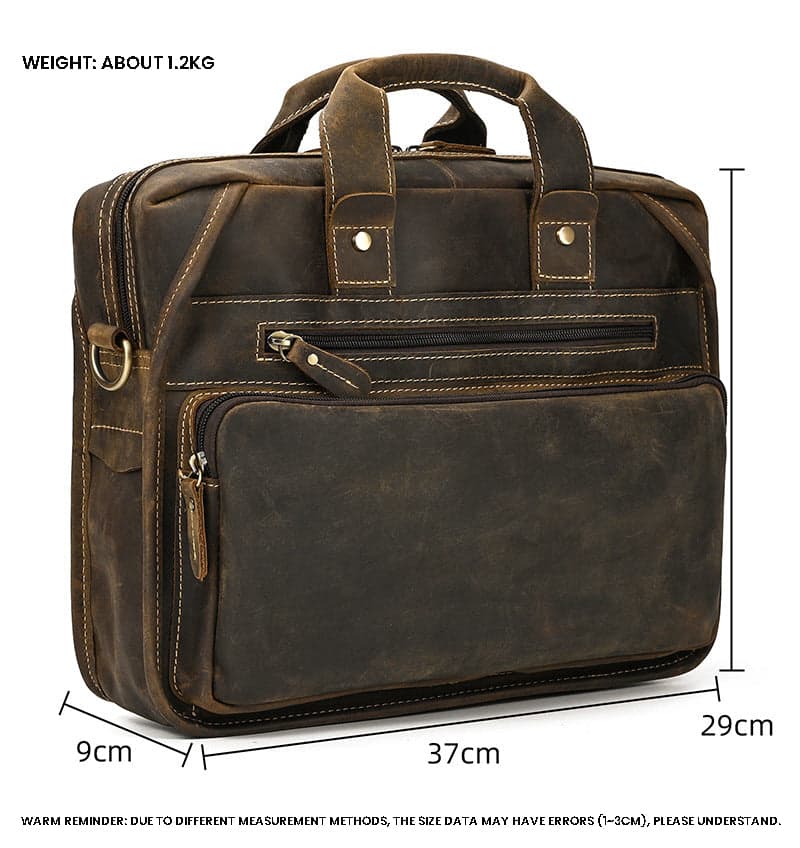 Meridian Prestige 10L Crazy Horse Leather Laptop Briefcase, photo 8