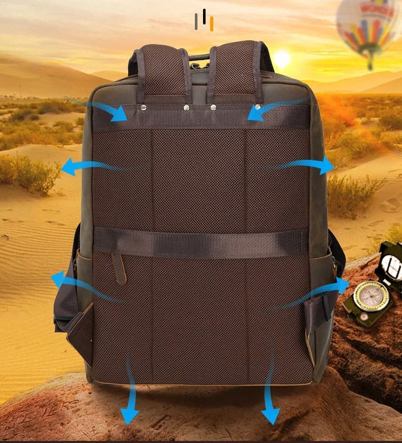 NomadTrak Platinum 34L Genuine Leather Laptop Backpack, photo 3