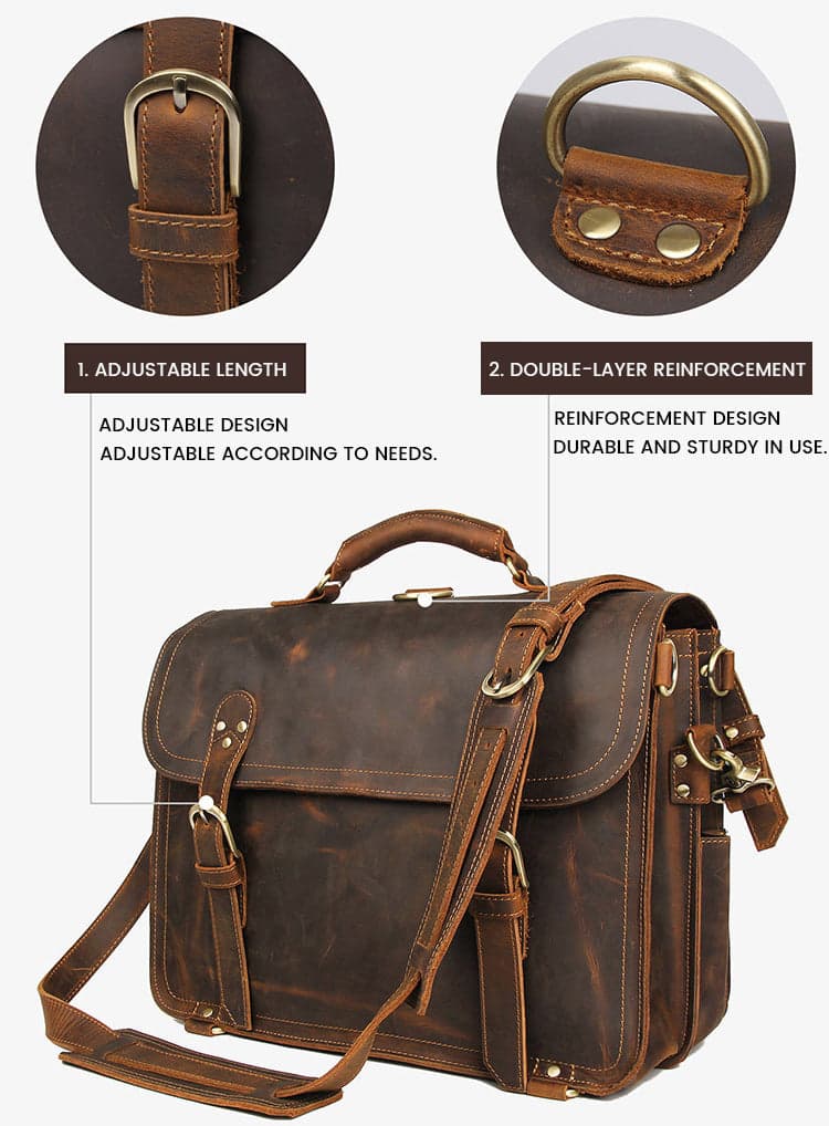 The Sunset Xtreme 35L Genuine Leather Laptop Briefcase, photo 8