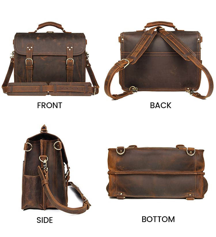 The Sunset Xtreme 35L Genuine Leather Laptop Briefcase, photo 3