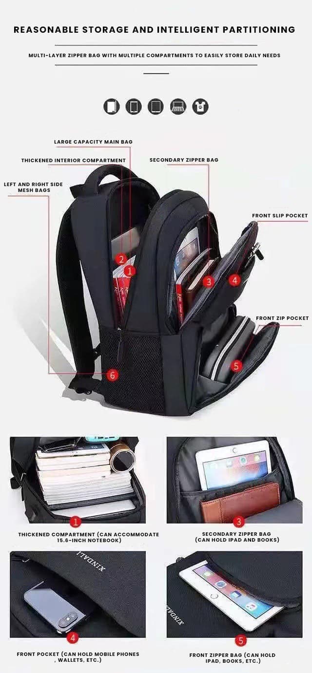 TrekWaveX Expandable Laptop Backpack with USB Port, 13 to 17 Inch, photo 6
