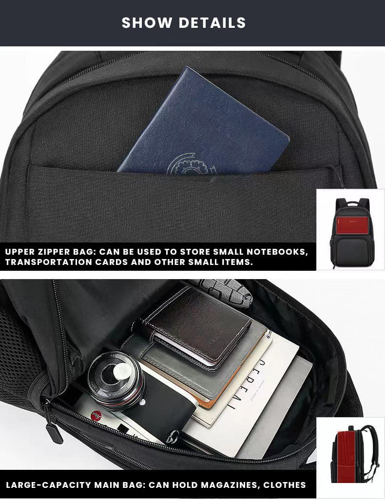 TrekWaveX Expandable Laptop Backpack with USB Port, 13 to 17 Inch, photo 8