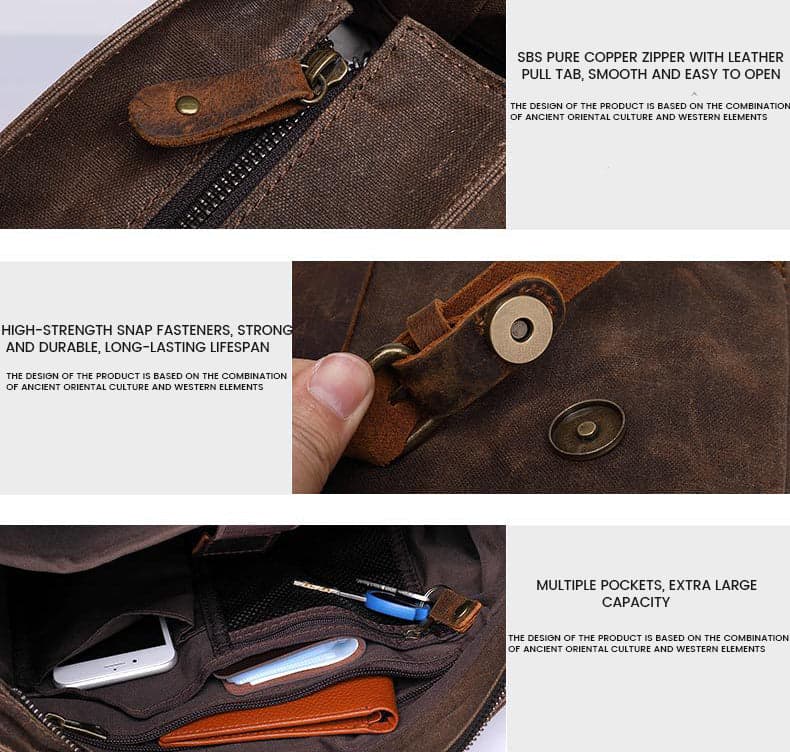Tropicana Prime 11L Leather and Canvas Laptop Briefcase, photo 5