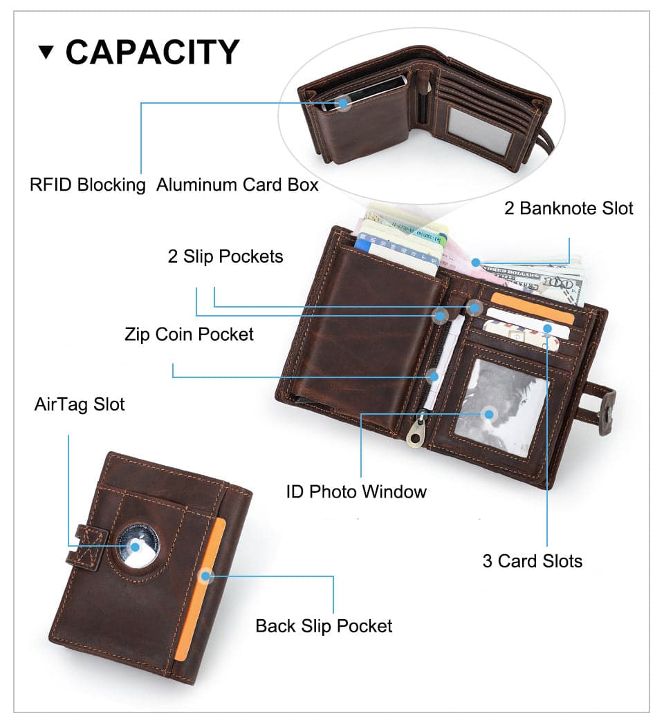 The Uprising™ Leather Wallet with AirTag Slot and RFID Protection, photo 5