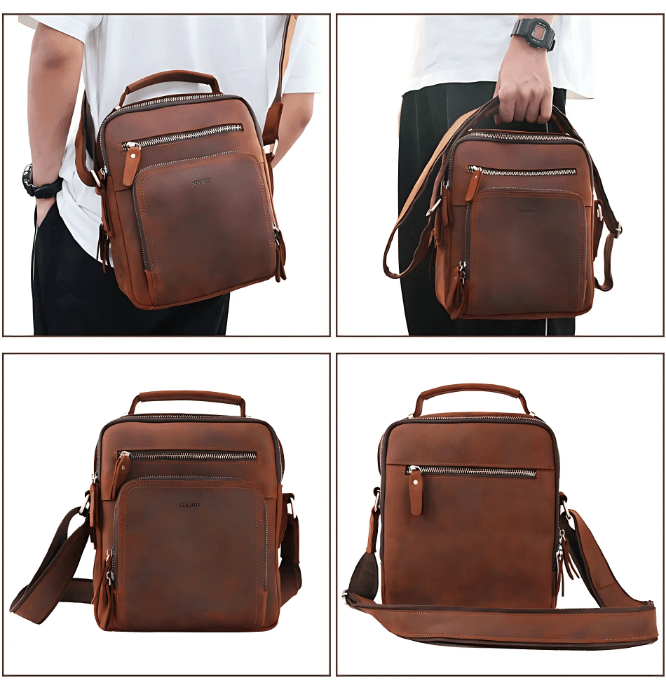 Cop™ Pro Genuine Leather Crossbody Bag for 9.7" iPad, photo 14