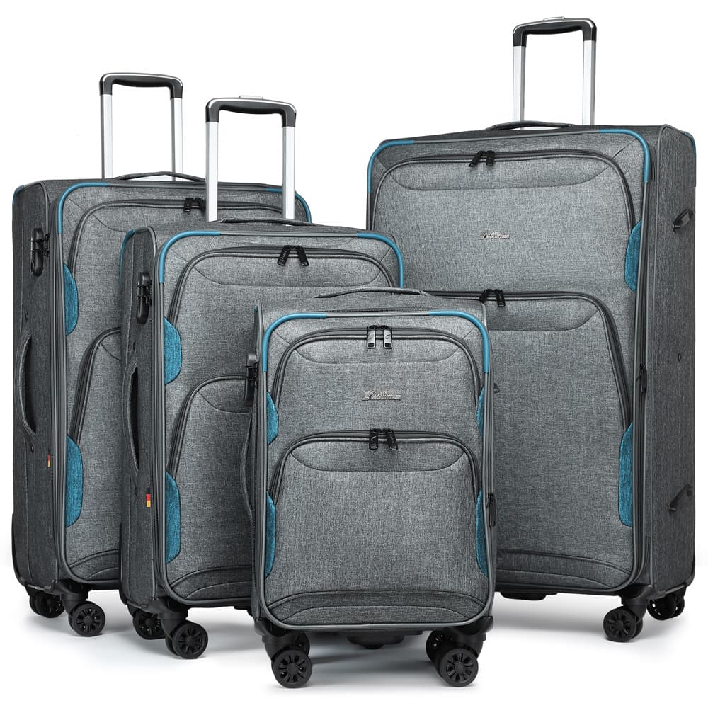 Camel Mountain Platinium Four-Piece Expandable Softshell Suitcase Set, 20 to 32 inch, photo 2
