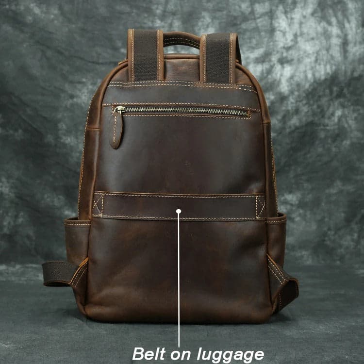 JourneyLite Prestige Crazy Horse Leather Laptop Backpack, photo 9
