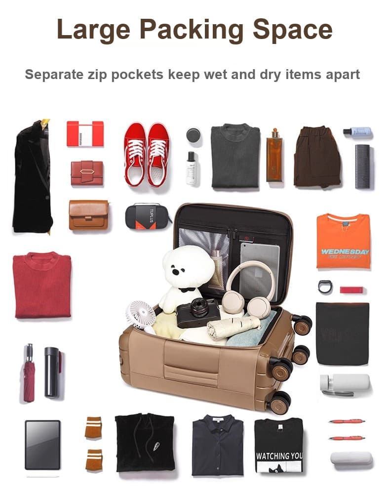 Camel Mountain Aura 24 inch Medium Suitcase with Front Opening, USB Port and TSA Lock, photo 13