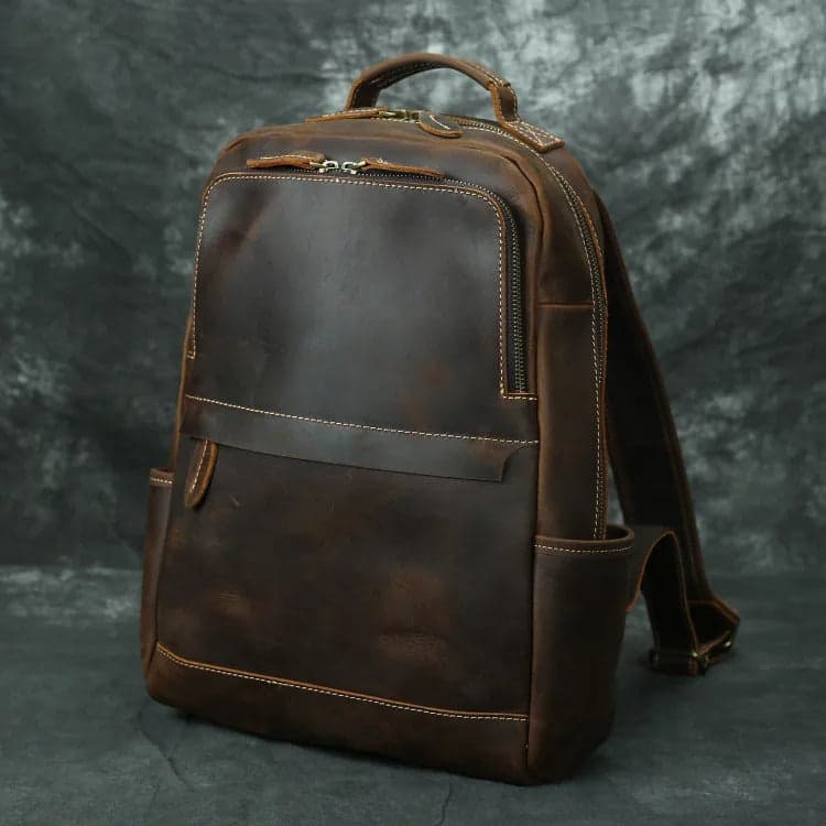 JourneyLite Prestige Crazy Horse Leather Laptop Backpack
