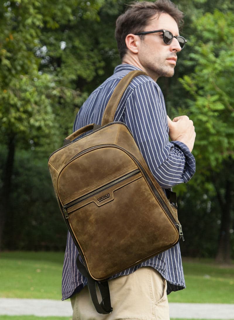 Typhos Elite 16L Vintage Leather Laptop Backpack, photo 9