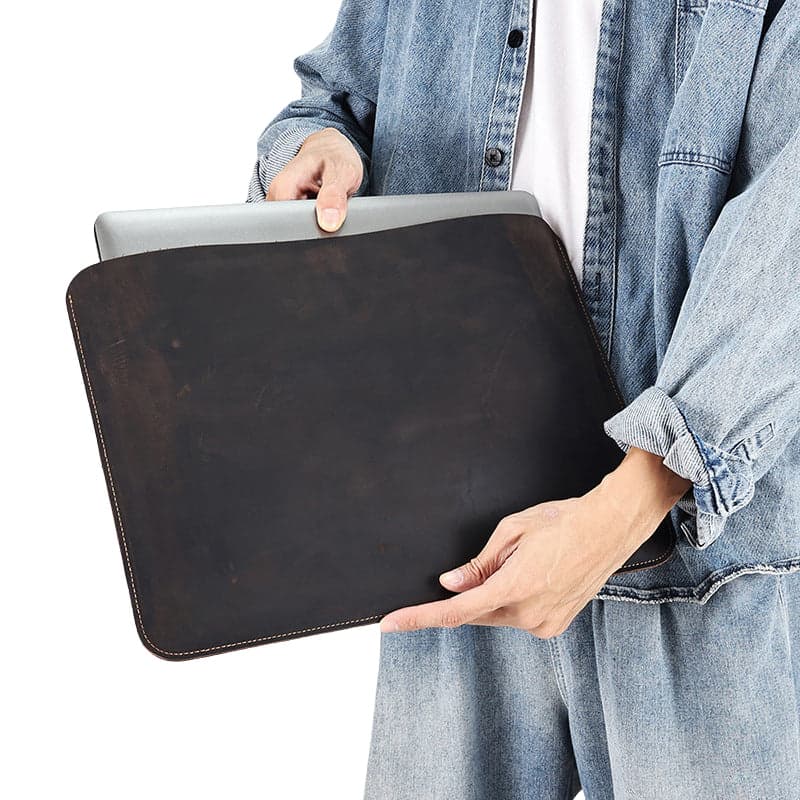 Nyvonis™ Luxe Leather Laptop and iPad mini Sleeve, photo 6