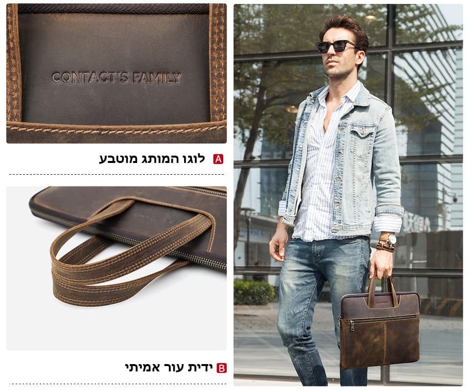 Vanillaโข Genuine Leather Laptop Briefcase, photo 5