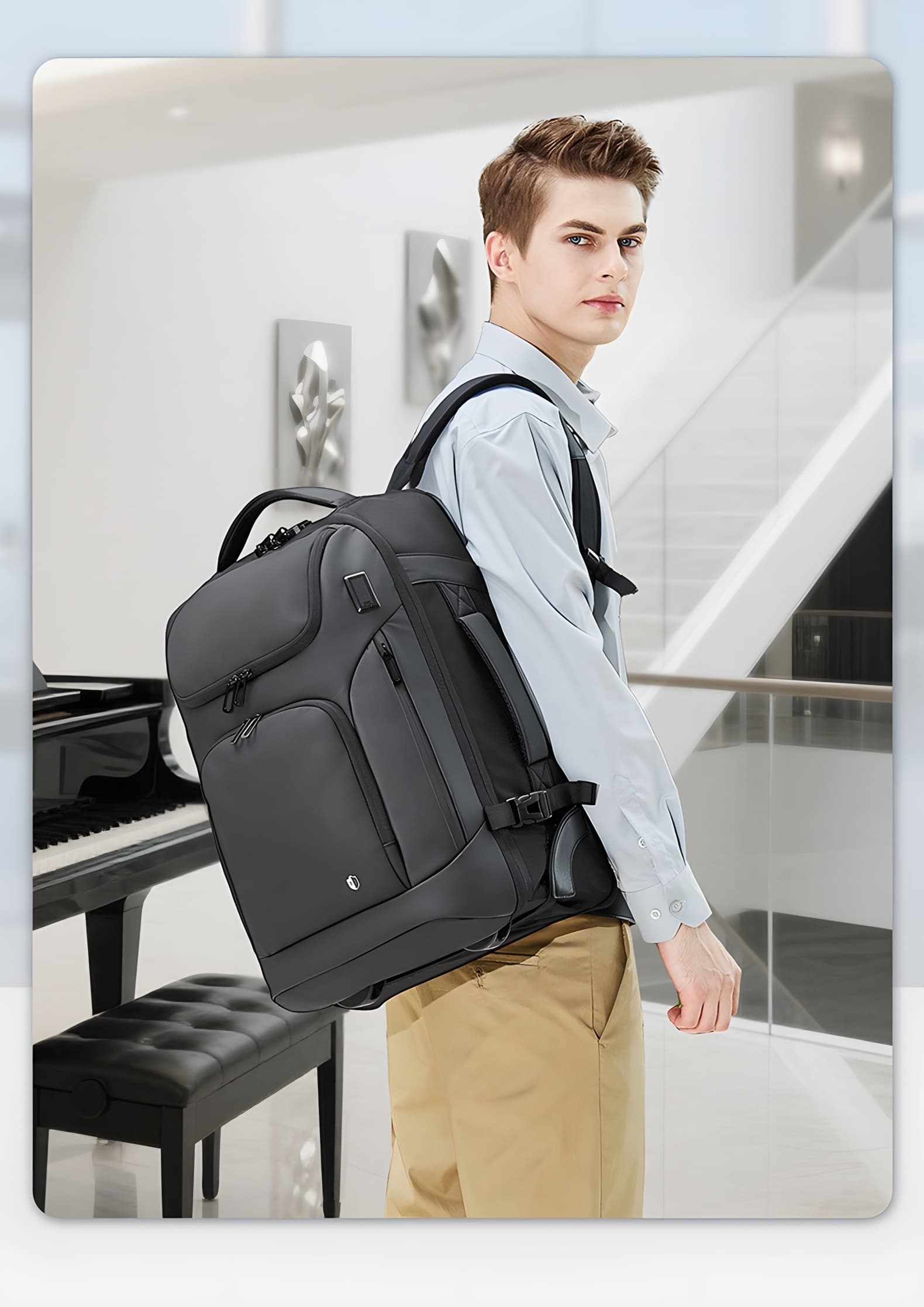 Rotterdam Men's Wheeled Laptop Backpack with TSA Lock, photo 13