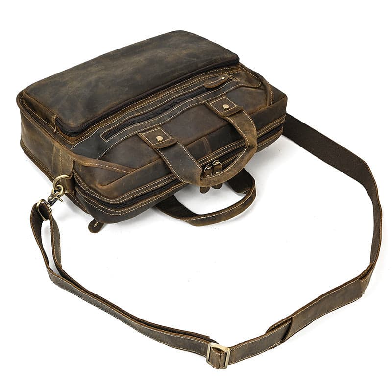 Meridian Prestige 10L Crazy Horse Leather Laptop Briefcase, photo 16