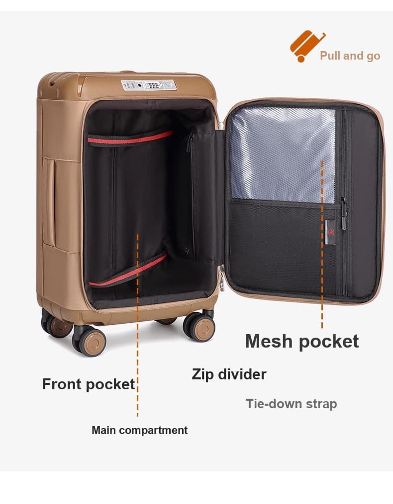 Camel Mountain Aura 24 inch Medium Suitcase with Front Opening, USB Port and TSA Lock, photo 11