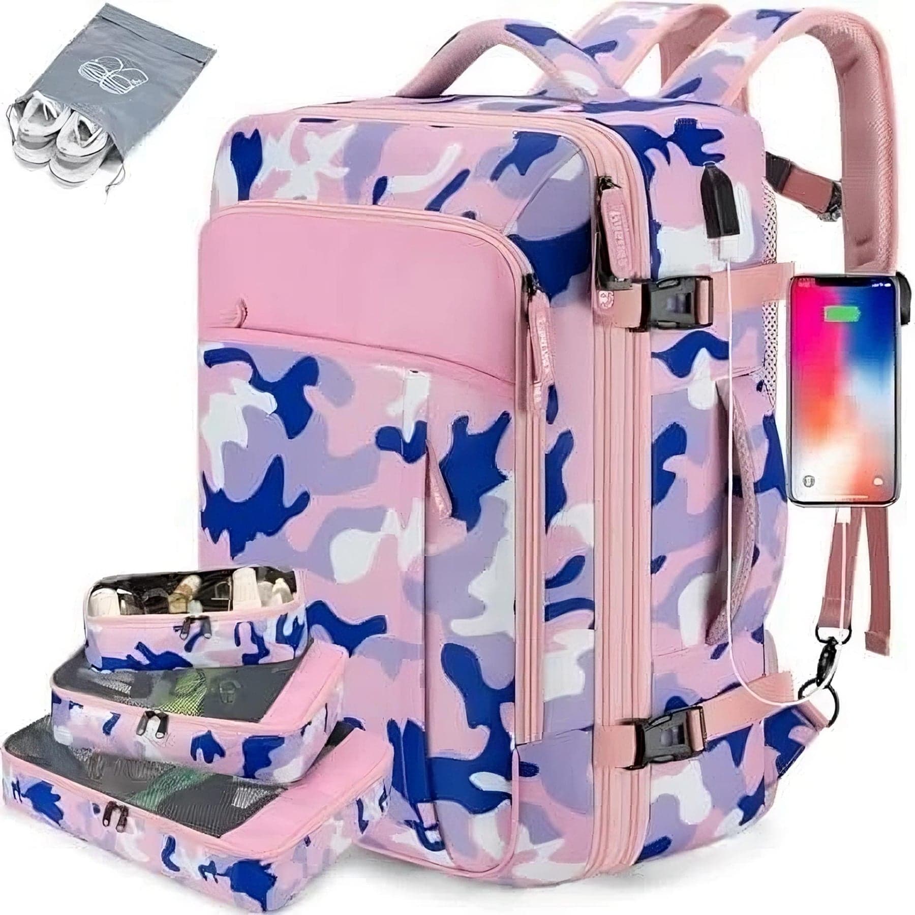 Solenor™ 40L Travel Backpack with Packing Cubes, photo 13