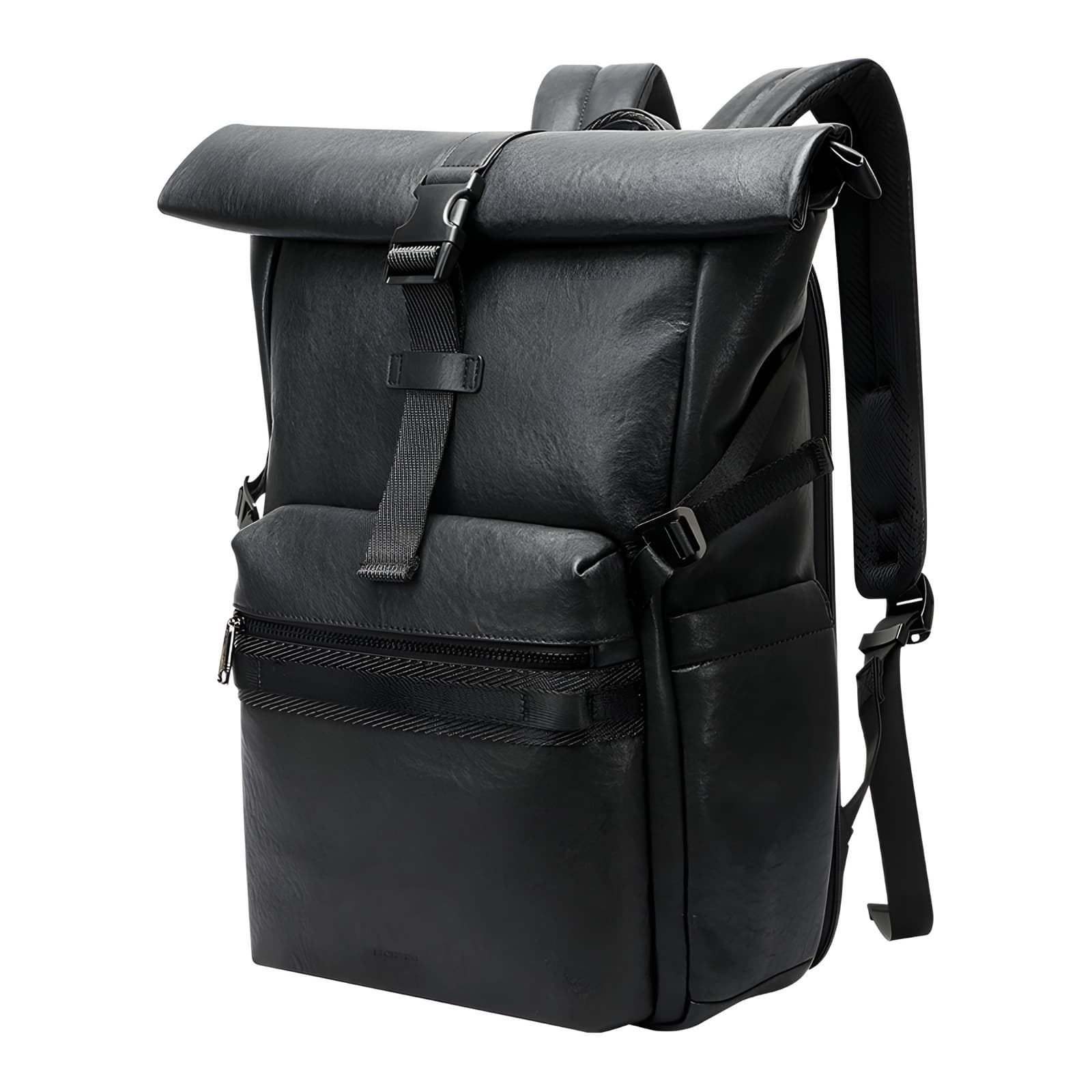 Cremona Genuine Leather Roll-Top Laptop Backpack, 28 to 39 L