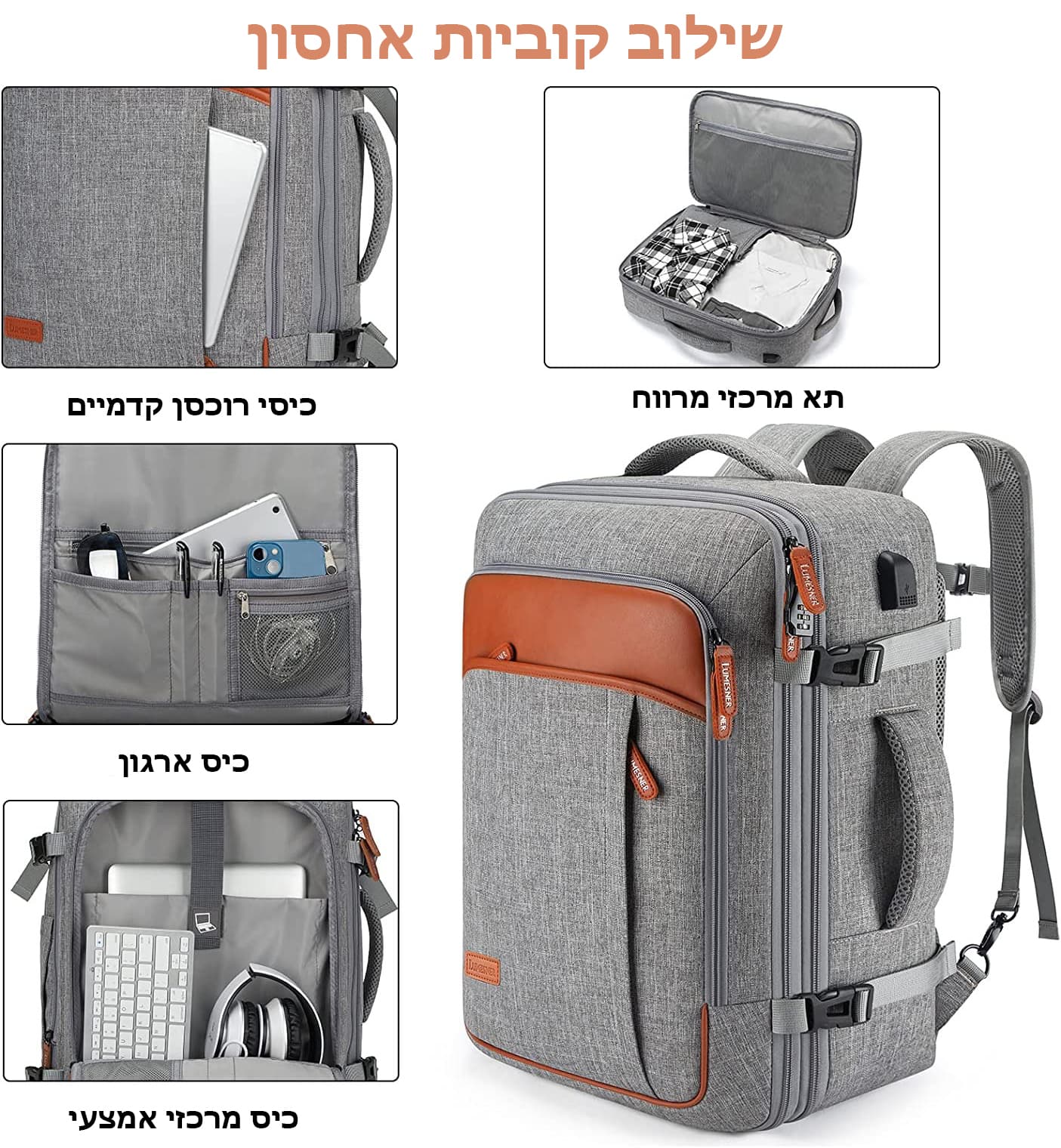 Solenor™ 40L Travel Backpack with Packing Cubes, photo 3