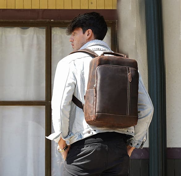 The Barefoot Pro Genuine Leather Laptop Backpack with USB Port, photo 14